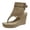 Khaki, variant on Women's Platform Wedge Heel Flip Flop Sandals Retro Suede Square Open Toe Cutout Ankle Boots with Adjustable Buckle Strap