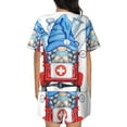 thumbnail image 6 of Fotbe Medicine Gnome Truck Red Print Pajama Set for Women 2 Piece Loungewear Short Sleeve Tops and Shorts Set Soft Sleepwear-XX-Large, 6 of 7