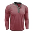 thumbnail image 6 of Mens Long Sleeve Henley Shirts Lightweight Classic Button Up Tops 2025 Fall Stylish Casual Slim Fit Workout Basic Tees Z001-Red XXL, 6 of 6