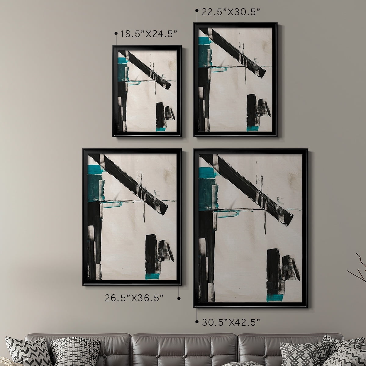 Geometry Notes III Premium Framed Print, in Gold, Black, or Silver - Ready to Hang