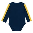 thumbnail image 3 of Infant Outerstuff Navy/Maize Michigan Wolverines Double Down Bodysuit and Pants 3-Piece Set, 3 of 7