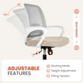 thumbnail image 4 of NEO CHAIR Ergonomic Office Chair, Lumbar Support Mid Back, Mesh Home Office Computer Desk Chair with Armrests, Beige, 4 of 10