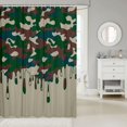 thumbnail image 2 of Manfei Ice Cream Camo Drip Shower Curtain 72Wx72L, Countryside Abstract Shower Curtain 72Wx72L, Gray Green, 2 of 5