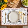 thumbnail image 4 of Happy Easter Placemats Set of 8, Cute Lovely Colorful Rabbits Silhouette Pink Checkered Placemats for Dining Table, Place Mats for Kitchen Tabletop, Waterproof Wipeable Dining Table Mats Set, 4 of 9