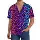 thumbnail image 1 of Fotbe Leopard Neon Rainbow Gradient Camisa Estampada de Manga Corta para Hombre, Casual de Verano, Estilo Playero, Sin Arrugas-X-Large, 1 of 5