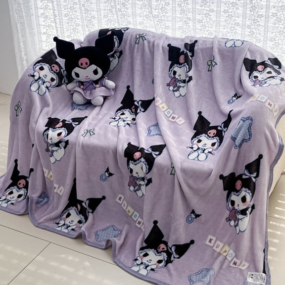 Cute Sanrio Characters Flannel Blanket with Tote Bag,Soft Cozy Throw Blanket for Bed Sofa Travel