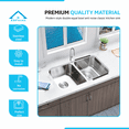 thumbnail image 5 of KBFmore 32 inch 50/50 Double Equal Bowl Stainless Steel Classic Kitchen Sink with 6 Pieces Sink Accessories, 5 of 11