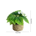 thumbnail image 3 of Artificial Potted Plant,Weather Resistant Fake Plant in Woven Basket Faux Greenery Decor for Home Tabletop Living Room Office Shelf, 3 of 6