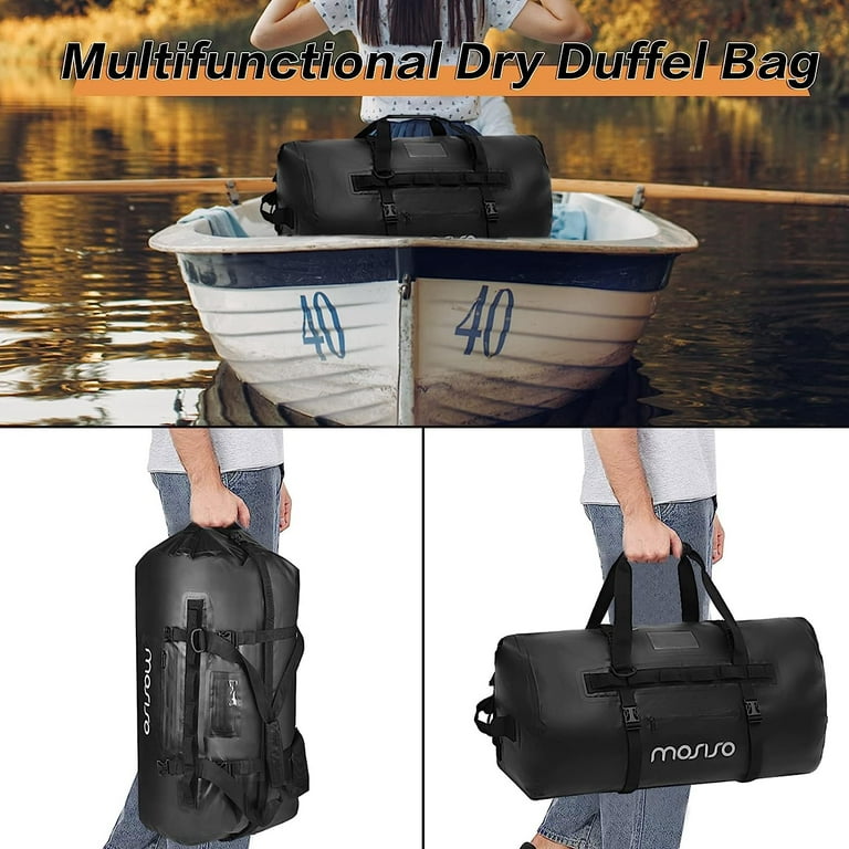 Mosiso Waterproof Duffel Bag 60L Travel Dry Duffel Bag for Outdoor Kayaking  Boating Rafting Fishing Motorcycling Camping Portable Weekend Overnight  Handbag For Men Women 