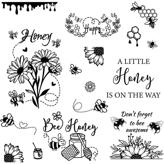 PVC Wall Stickers Set Rectangle for Home Living Room Bedroom Decoration Sunflower 200x290mm 4 sheets/set