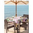 thumbnail image 2 of Spring Easter Outdoor Tablecloth - 60x60 Inch Square Dining Table Cover, Watercolor Floral Eggs Rabbits Leaf Pink Plaid Waterproof Outdoor Table Cloth with Umbrella Hole & Zipper for Picnic/Patio, 2 of 7