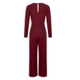 thumbnail image 6 of Azrian Womens Fall and Winter Loungewear Suit Sports Set Women's Casual Solid Color Round Neck Pocket Long Sleeve Jumpsuits, 6 of 8