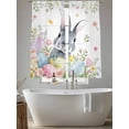 thumbnail image 5 of Easter Sheer Curtains 72 Inch Length 2 Panels for Living Room, Spring Rustic Botanical Floral Rabbit Eggs Leaves Voile Kitchen Curtain Set, Luxury Privacy Drapes Window Treatment for Bedroom, 5 of 7