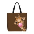 thumbnail image 1 of Fotbe Funny Giraffe Blowing Bubble Bolsa Tote con Estampado para Mujer, Bolsos con Cremallera, Bolsa de Hombro Casual de Gran Capacidad con Bolsillos Internos, 1 of 7
