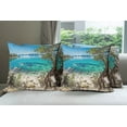 thumbnail image 6 of Ambesonne Romantic Throw Pillow Cover 4 Pack, Tahoe Snowy Mountain, 16", Pale Blue Green Eggshell, 6 of 7