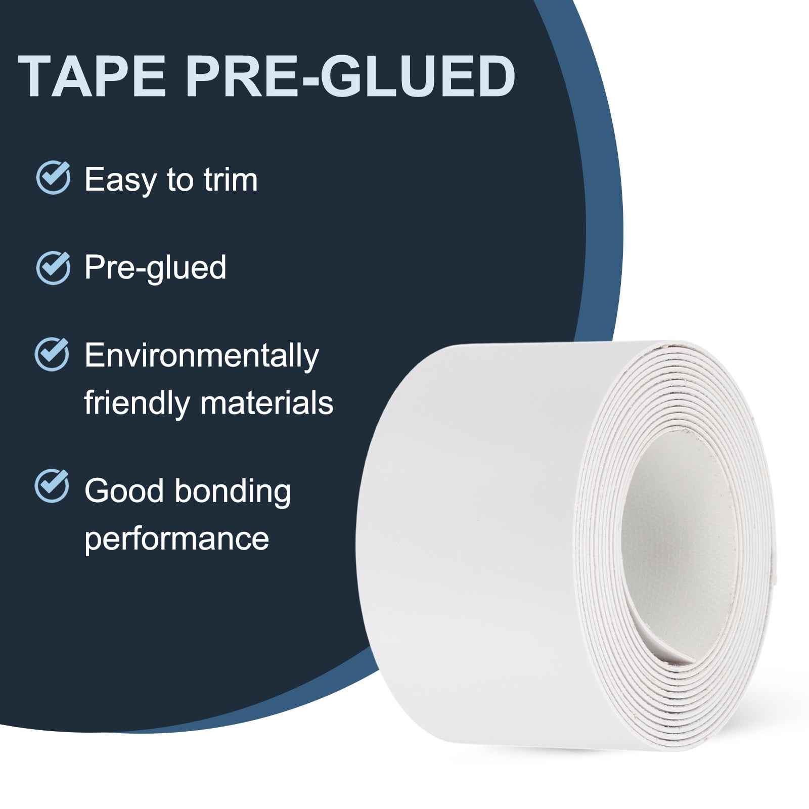 White Edge Banding 10 ft x 2-5/32 Inch Veneer Tape Pre-glued for Furniture Restoration