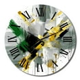 thumbnail image 4 of Designart "Abstracted Perspectives in Yellow and Green II" Abstract Oversized Wall Clock, 4 of 5