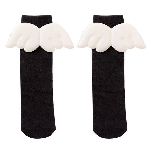 Girl's Knee High Socks with Wing Over Calf Kids Overknee Stockings for Toddlers Kids