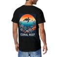 thumbnail image 3 of T-shirt Coral Reef  Soft Cotton Adult Heat-Transfer Graphic T-Shirt - 180g Breathable Fabric, Unisex Summer Casual Wear with Durable Heat-Printed Design, 3 of 10