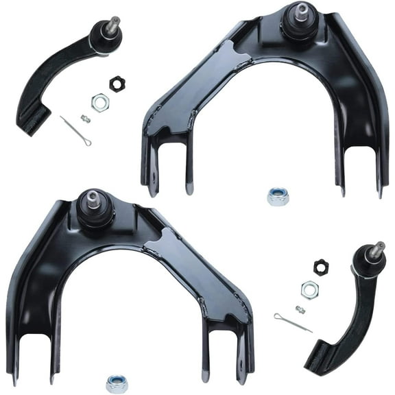 Detroit Axle - Front Upper Control Arms w/ Ball Joints Outer Tie Rods Replacement for 1996-2000 Sebring Stratus Cirrus Breeze - 4pc Set