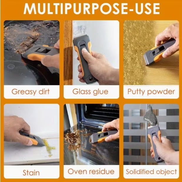 Premium Glue Remover Scraper Tool - Versatile Cleaning Shaving Scraper for Glass & Stove Surfaces