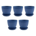 thumbnail image 1 of Macetas de PláStico para Plantas, Paquete 5 6 Pulgadas con Orificios Drenaje y Platillos, Interiores Exteriores D, 1 of 5