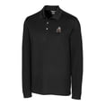 thumbnail image 2 of Men's Cutter & Buck Black Cleveland Browns Advantage Tri-Blend Pique Long Sleeve Throwback Polo, 2 of 3