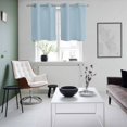 thumbnail image 4 of Sky Blue Kitchen Curtains Small Short 39 Inch Length, Modern Pure Winter Sky Blue Grommet Top Bedroom Living Room Curtains, Light Filtering Cafe Curtain Drapes 2 Panels Set 55''x39'', 4 of 9