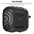 thumbnail image 4 of TSV Case Cover Compatible with AirPods 3, Protective Case Skin with Secure Lock Fit for Airpods 3rd Generation Charging, Front LED Visible, Black, 4 of 9