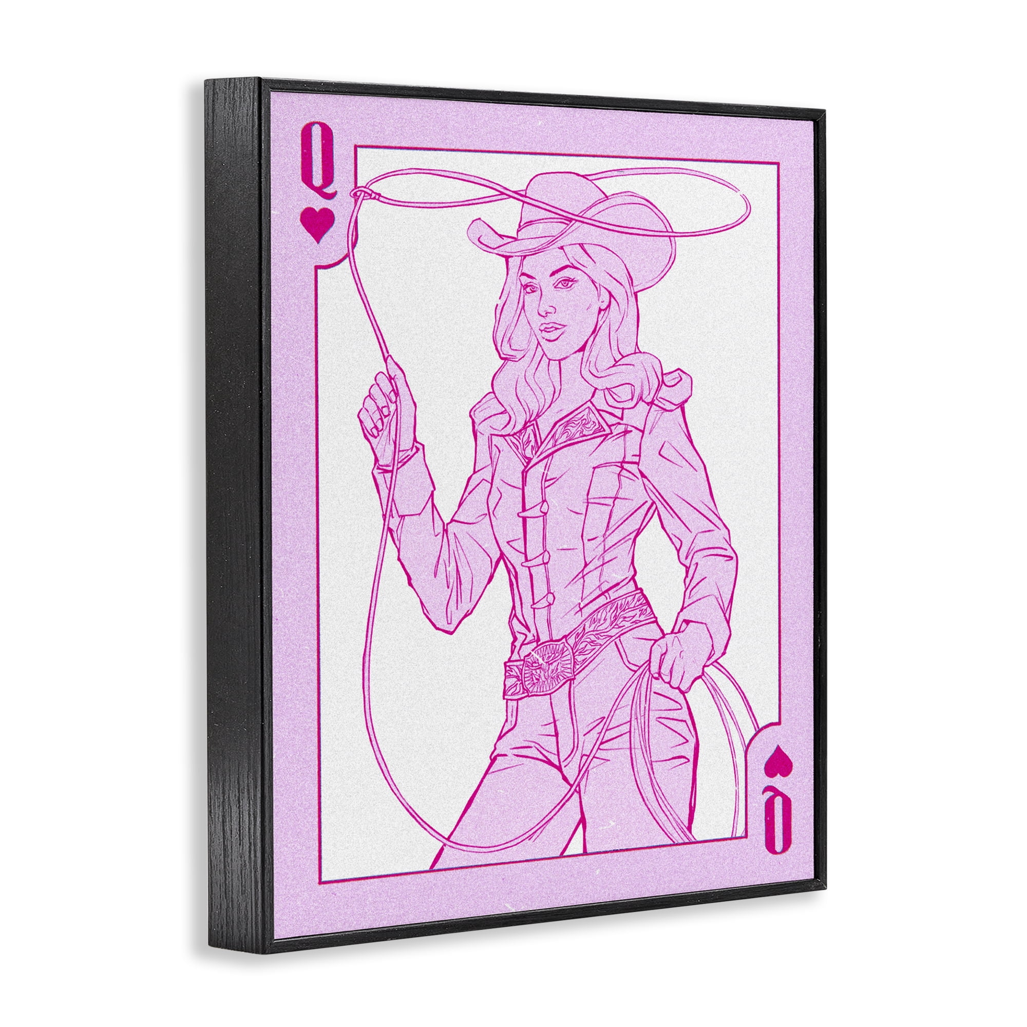Stupell Industries Cowgirl Queen of Hearts Black Framed Giclee Art, design by Ziwei Li