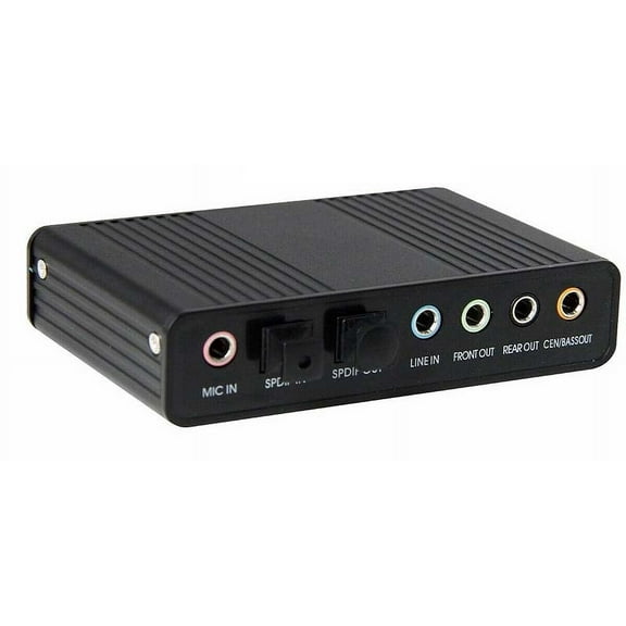 USB 5.1 Multi-Channel Surround Sound Adapter With Optical Audio Input Output