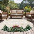 thumbnail image 4 of Round Rugs 6 Ft, Merry Christmas Non Slip Area Rugs for Kitchen Bedroom Entryway, Green Xmas Tree Snowflake Washable Carpet Runner Rug Floor Mats for Bedroom Home Decor, 4 of 9