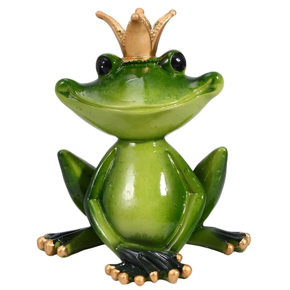 XIBUFE 2026 New Frog with Crown Decorative Figurine Frog Statue Resin Animal Crafts Resin Animal Ornament for Home Decor, Garden, Patio, Shelf, Living Room, Office, Fairy Tale Theme, Gift.