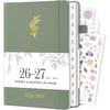 Planner 2026-2027, Weekly and Monthly Planner with Tabs from Jan 2026 - Dec 2026, A5 Hardcover Academic Calendar with Date for School & Office Schedule, 5.8" x 8.3", Sage Green