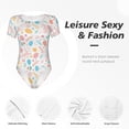 thumbnail image 6 of The Xecao Happy Easter Women's Crew Neck Body Suit, a short-sleeved bodysuit and basic swimsuit, both comfort and style for dating and daily life, 6 of 9