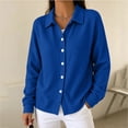 thumbnail image 3 of Guluxicc Women's Waffle Shirts Button Down Collared Long Sleeve Business Casual Shirts for Office Everyday Fall Winter, 3 of 5