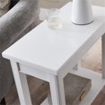 thumbnail image 4 of Pemberly Row Table d'Appoint Étroite en Bois Massif avec Tablette, Blanc, 4 of 7