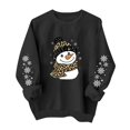 thumbnail image 6 of Women's Snowman Graphic Sweatshirt Crew Neck Long Sleeve Snowflake Sleeve Casual Pullover Top, 6 of 6