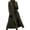 Army Green, variant on Women Winter Overcoat Open Stitch Turn-down Collar Long Sleeves Windbreaker Loose Cardigan Calf Length Outdoor Woolen Coat