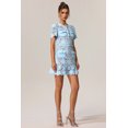 thumbnail image 4 of Vestido Bellabarnetten Mauris con botones de diamante de manga corta, 4 of 7