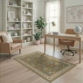 thumbnail image 2 of ODIKA 4'x6' Olive Blue Gaia Floral Elegance Washable Area Rug Intricate Botanical Motifs with Border Non-Slip, Chair-Friendly, Flatwoven for Home Office, Under Desk, 2 of 7