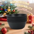thumbnail image 3 of Homienly 6-Pack 36 oz Wheat Straw Bowls, Textured, Unbreakable, Microwave & Dishwasher Safe, for Cereal, Soup, Ramen, Pho, Salad, Black, 3 of 9