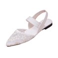 thumbnail image 2 of Purcolt Womens Floral Embroidery Mesh Slingback Flats Dressy Casual Pointed Toe Slip On Ballet Shoes Comfort Soft Sole Dress Shoes with Elastic Ankle Strap, 2 of 9
