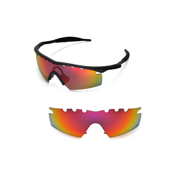 Walleva Fire Red Polarized Vented Replacement Lenses for Oakley M Frame Strike Sunglasses