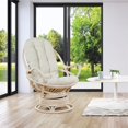 thumbnail image 2 of Lanai Rattan Swivel Rocker Chair in Linen White Fabric with White Wash Frame, 2 of 9