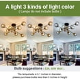 thumbnail image 3 of ZJQYDS 8 Light Glass Globe Ceiling Light Black and Gold Mid Century Flush Mount Sputnik Light Fixture Bubble Chandelier Living Room Farmhouse for Dining Room Kitchen Bedroom., 3 of 9