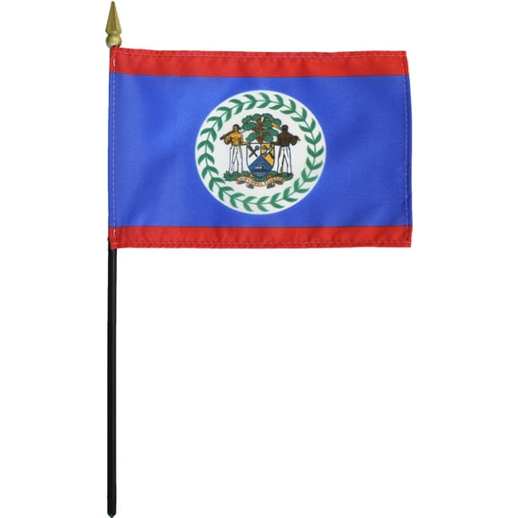 Belize - 4"X6" Stick Flag