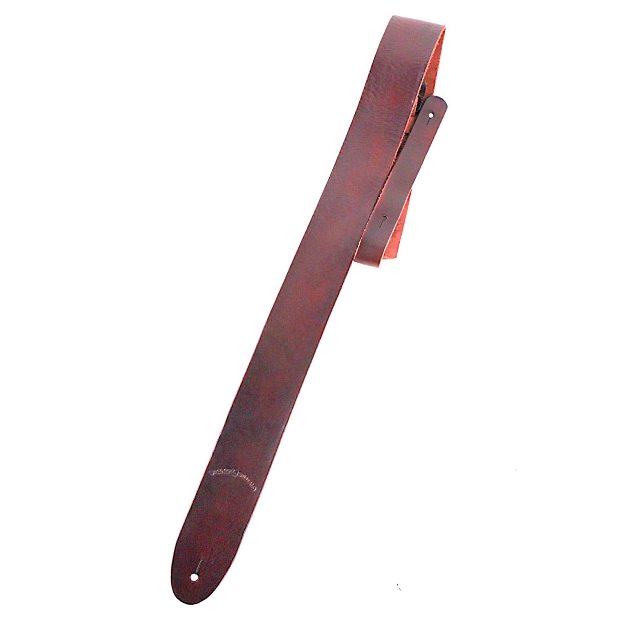 Walker & Williams S-01 Oxblood Brown Full Grain Extra Thick Soft Italian Leather Rugged Finish Guitar Strap