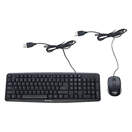 Verbatim Slimline Keyboard and Mouse - Wired with USB Accessibility - Mac & PC Compatible -