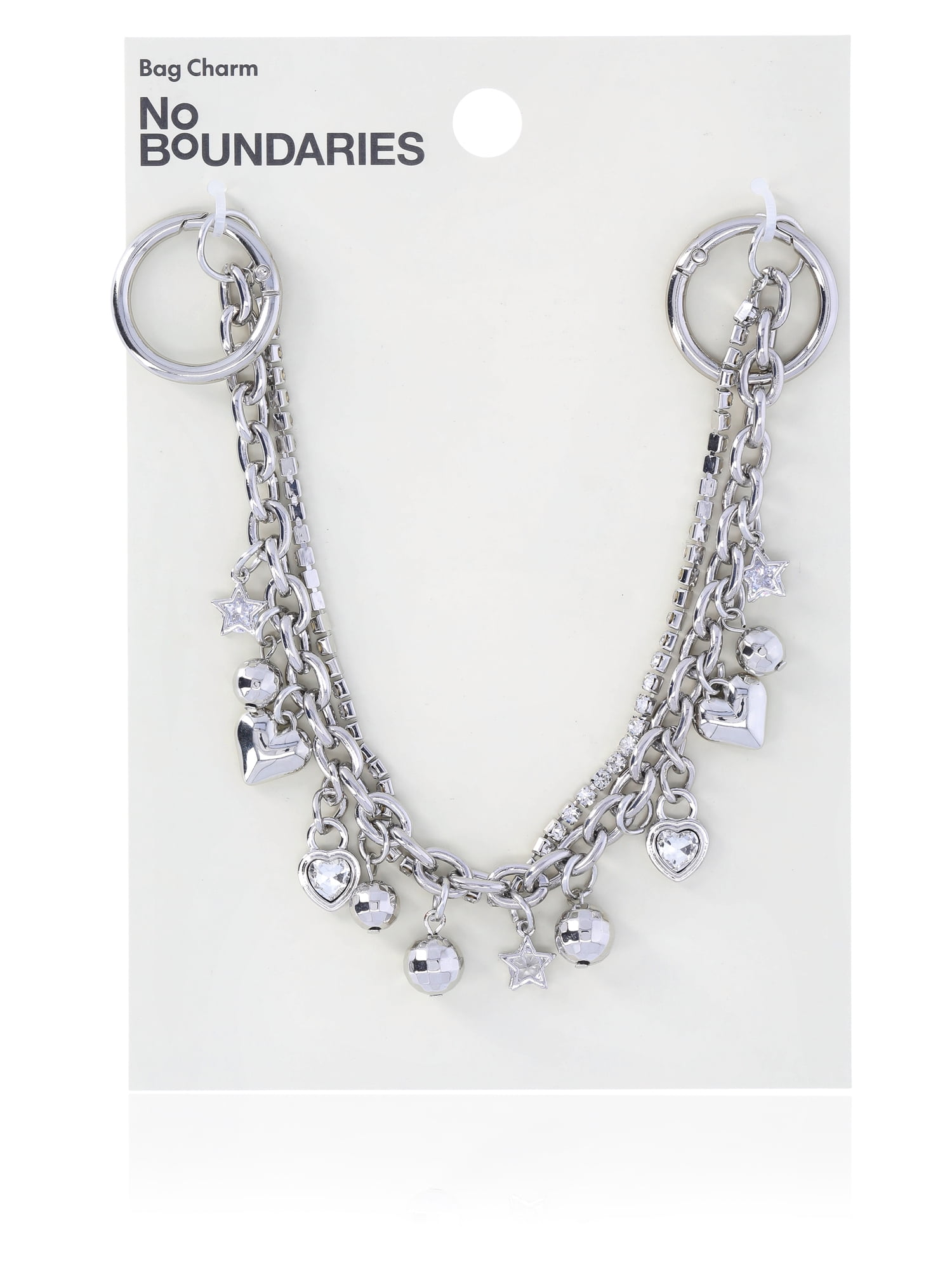 No Boundaries Women's Silver-Tone Disco Swag Chain Bag Charm, Silver